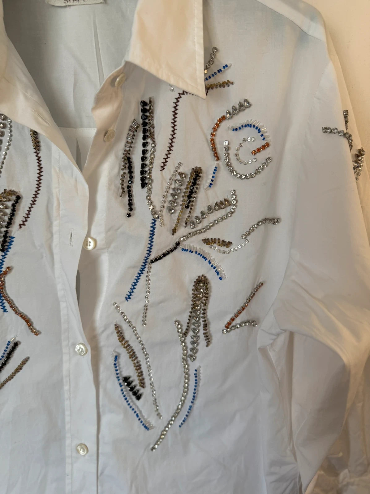 Forte Forte white shirt embroidered with crystals - view 3