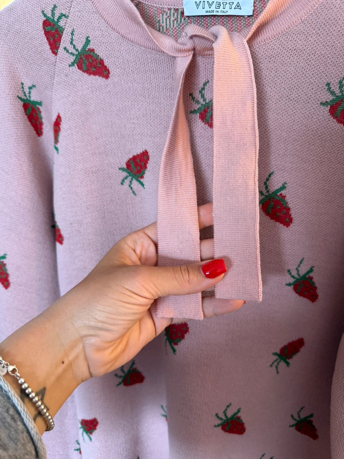 Vivetta cotton wool pink strawberry sweater - view 5
