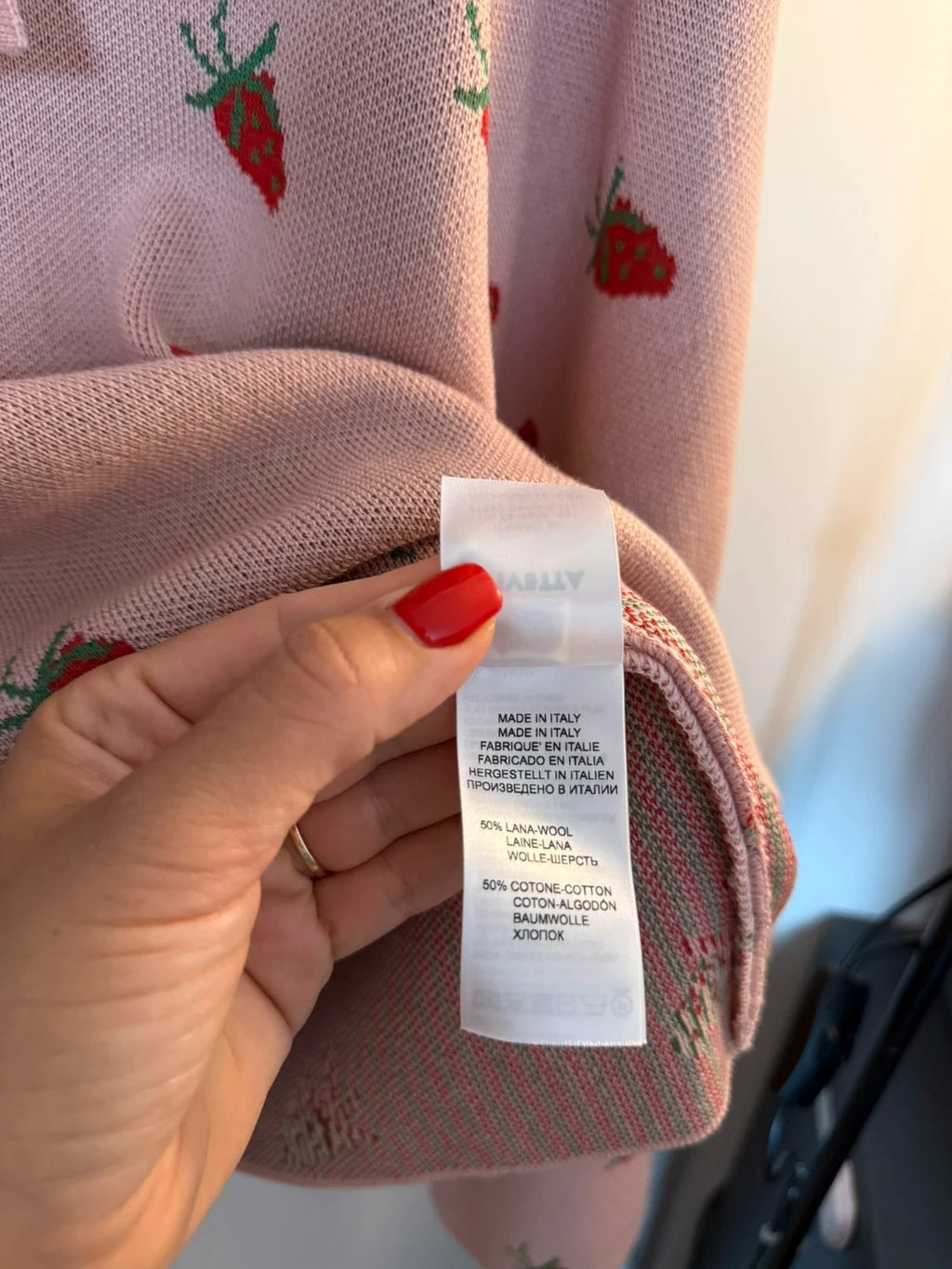 Vivetta cotton wool pink strawberry sweater - view 7