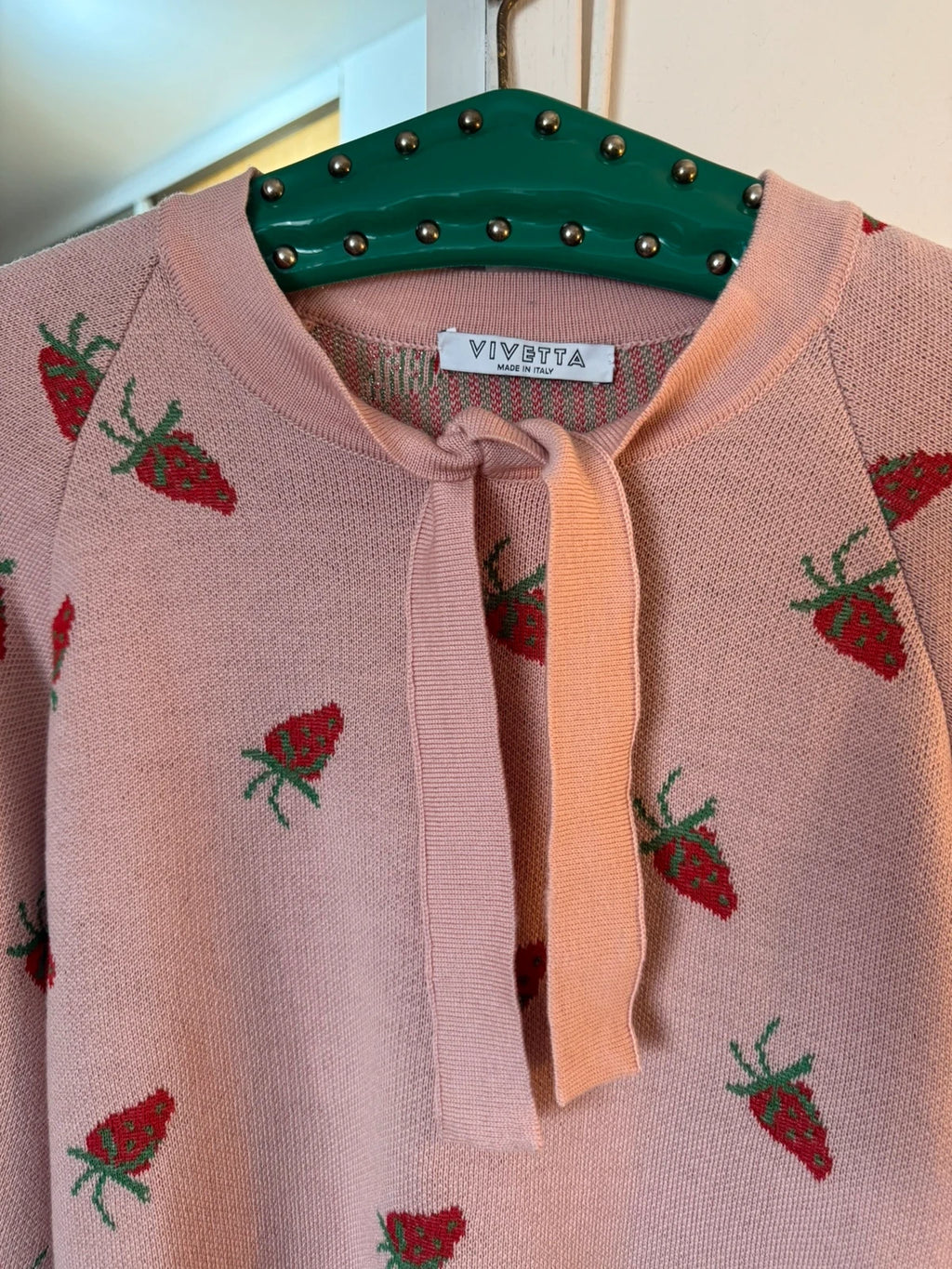 Vivetta cotton wool pink strawberry sweater - view 2