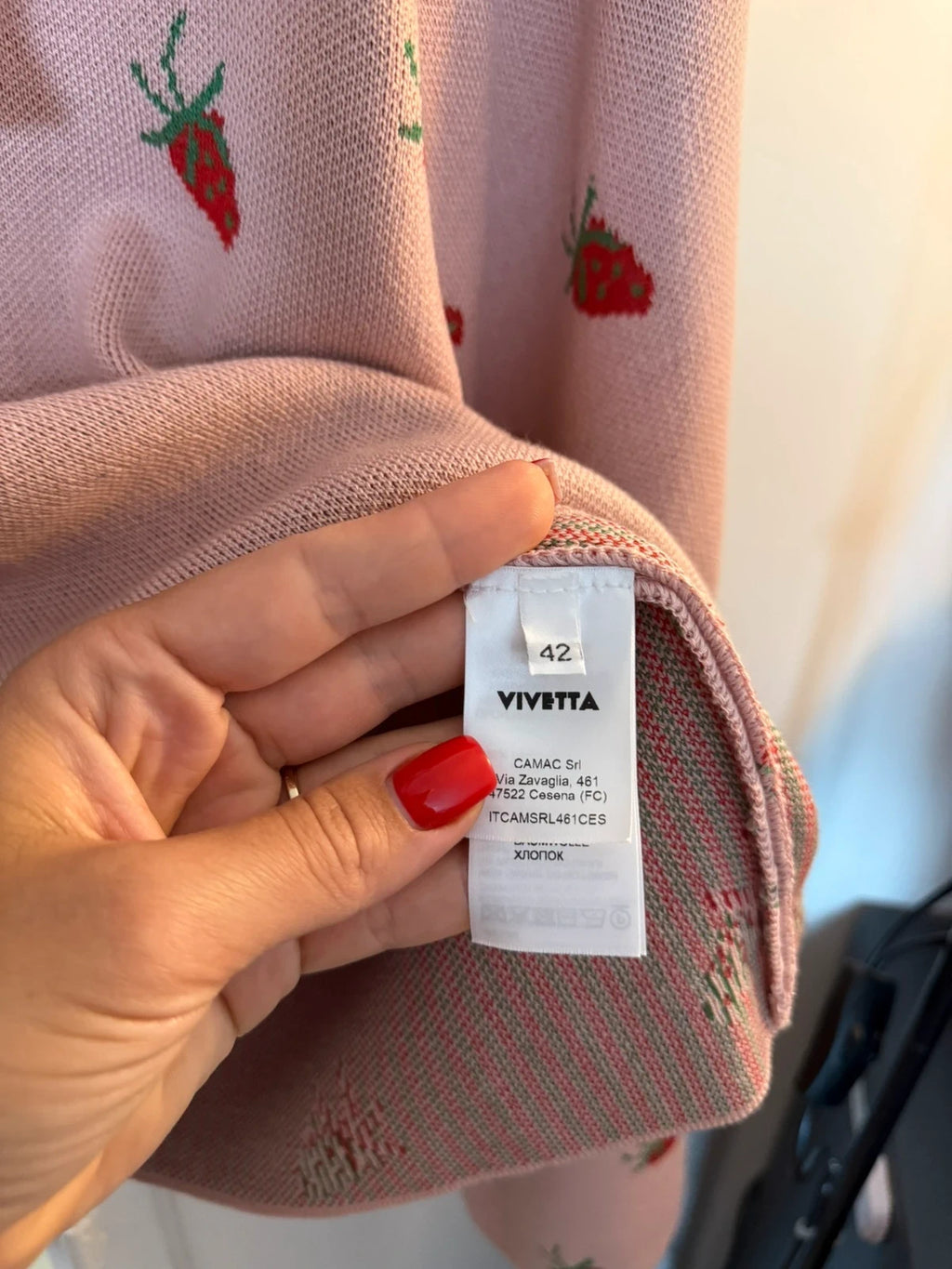 Vivetta cotton wool pink strawberry sweater - view 6