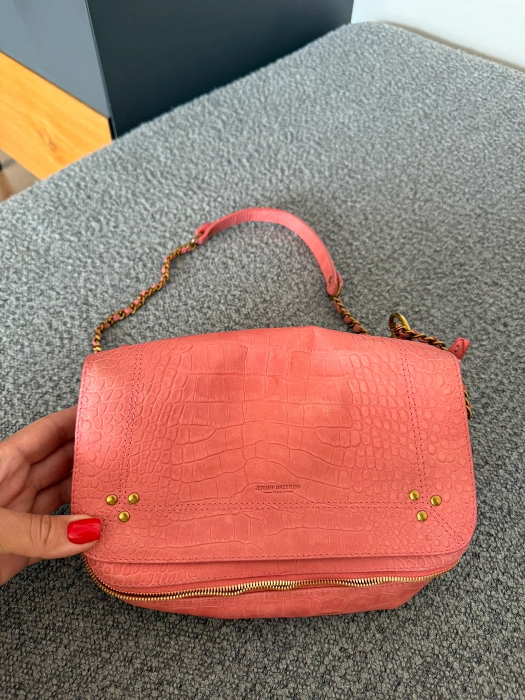 Jérôme Dreyfuss pink leather crossbody bag
