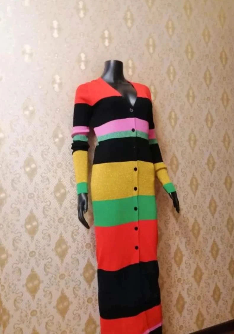 Diane von Furstenberg colourful long stretchy dress