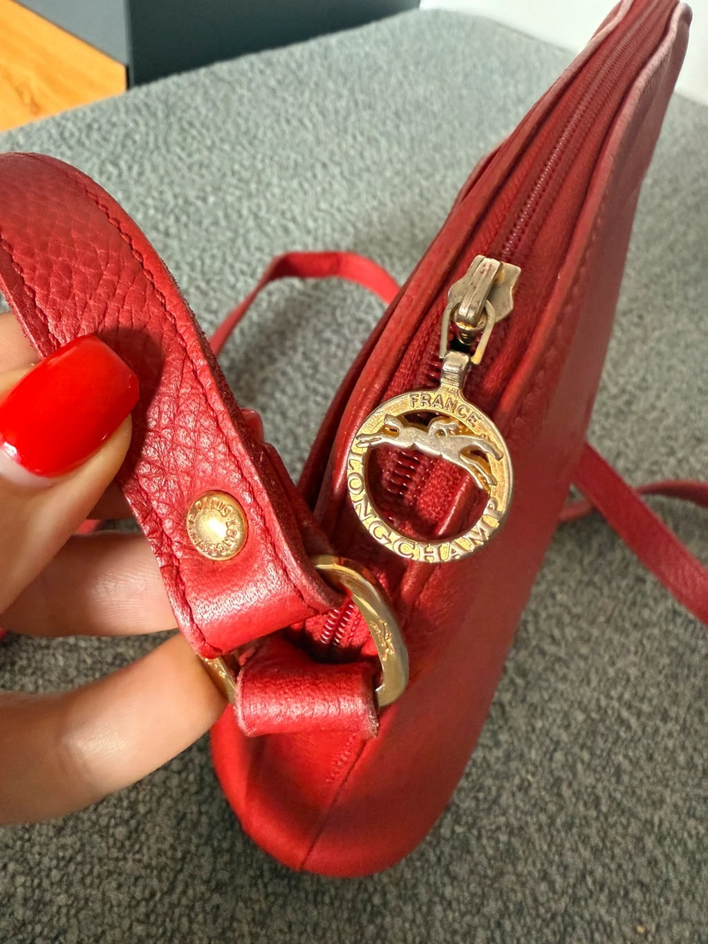 Longchamp vintage red leather bag - view 4