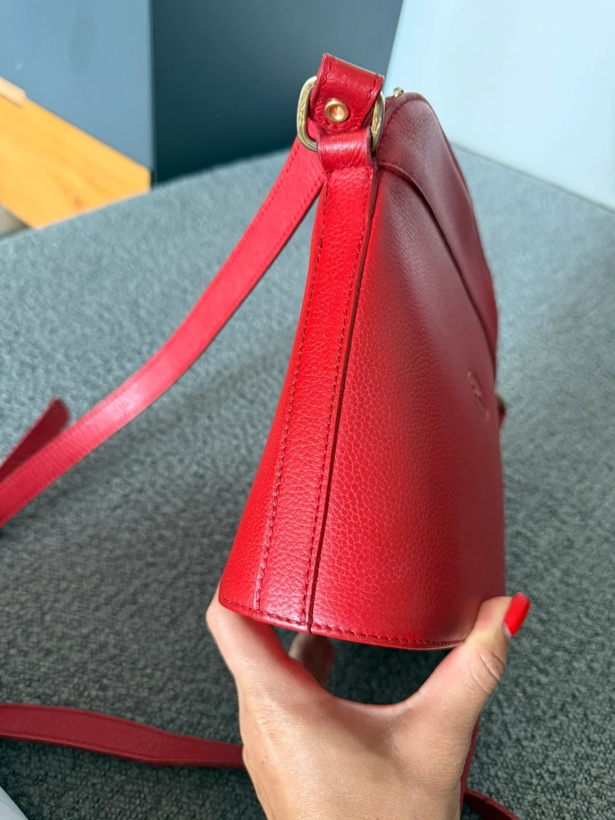 Longchamp vintage red leather bag - view 7