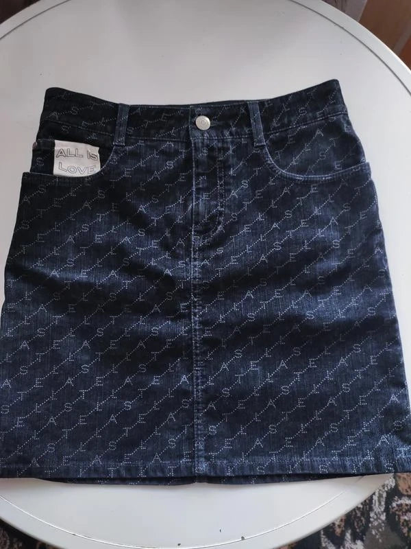 Stella McCartney monogram denim skirt