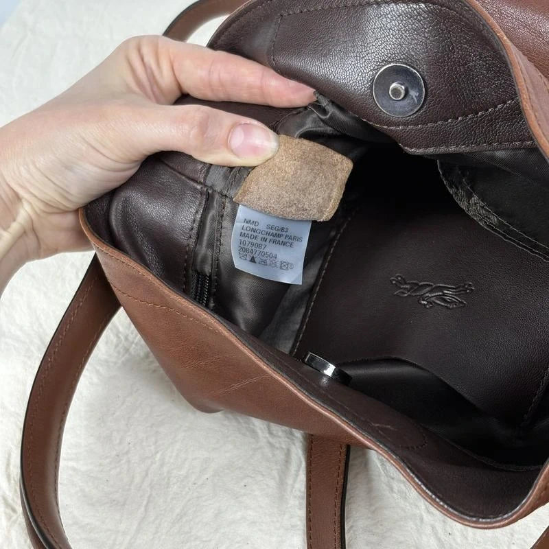 Longchamp 3D brown cognac leather bag - view 9