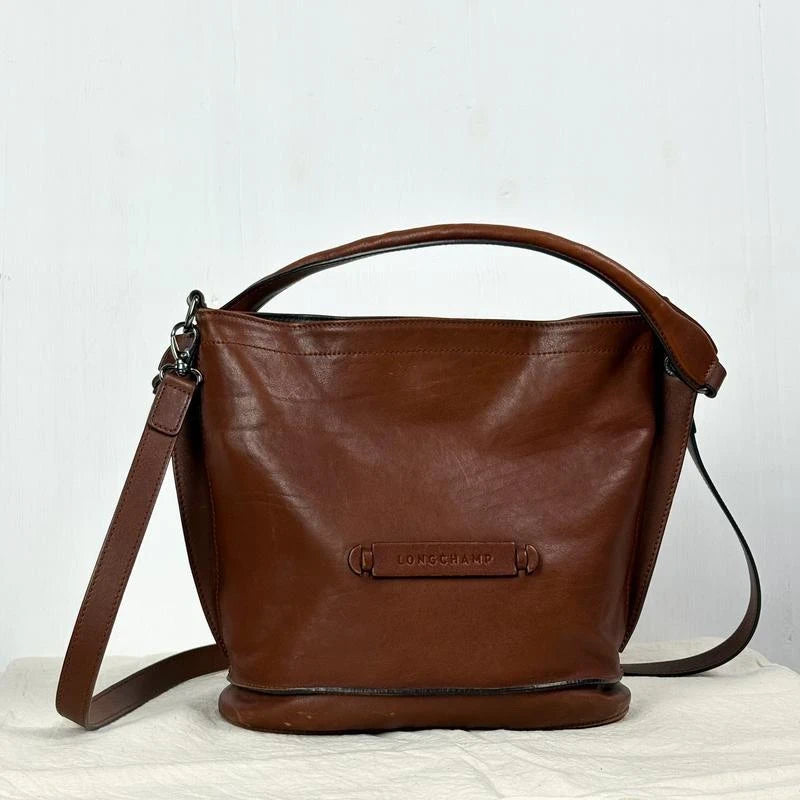 Longchamp 3D brown cognac leather bag - view 2