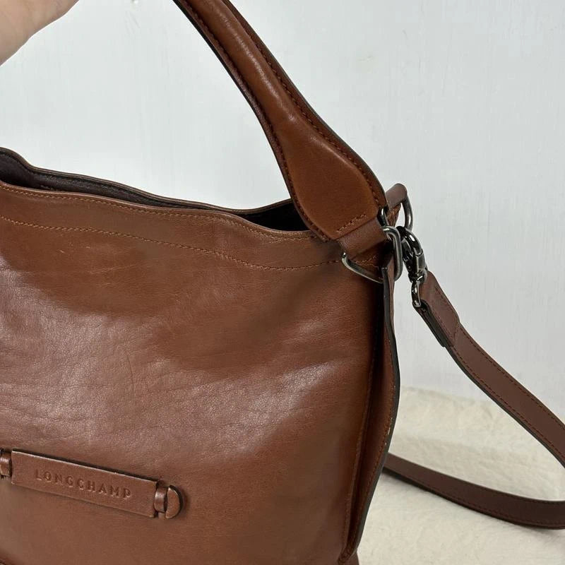Longchamp 3D brown cognac leather bag - view 3