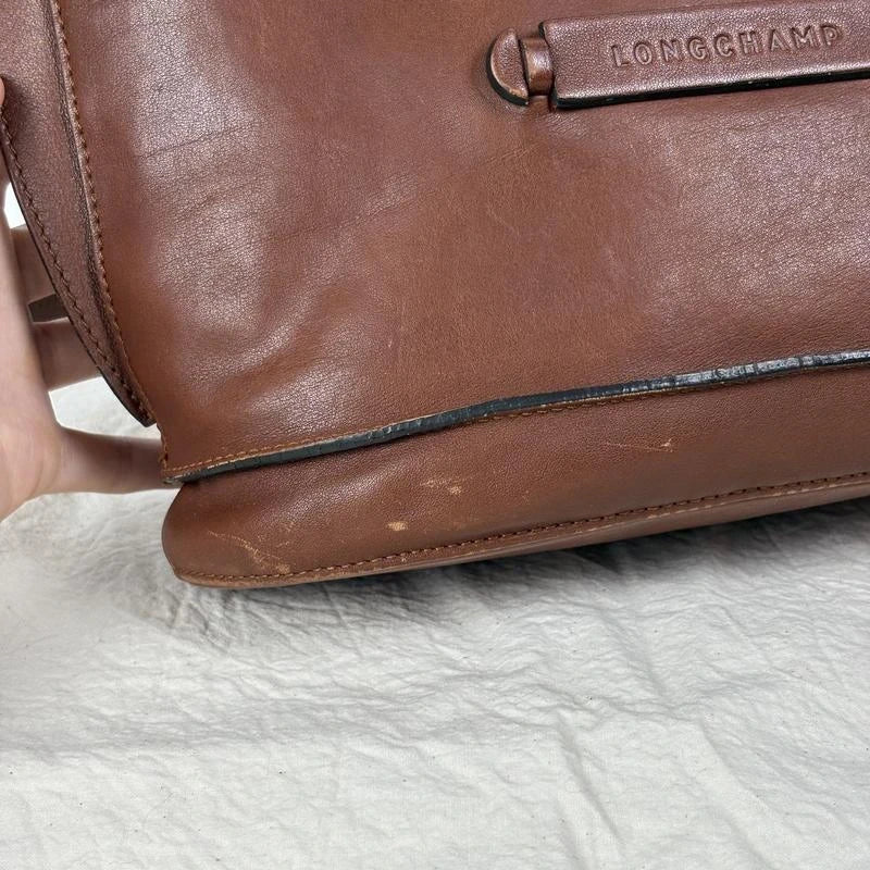 Longchamp 3D brown cognac leather bag - view 5