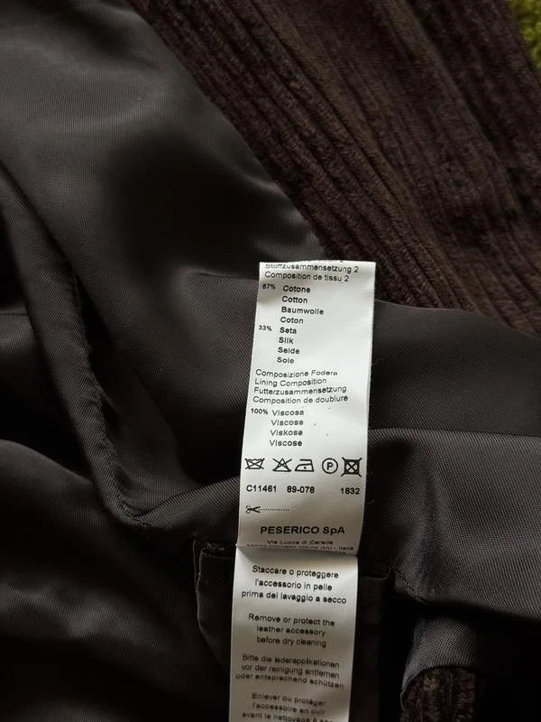 Peserico chocolate viscose cotton silk velvet blazer - view 6