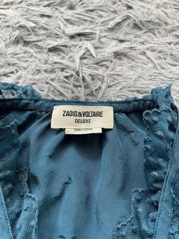 Zadig & Voltaire deluxe silk blouse with lace - view 6