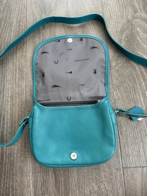Longchamp quadri blue leather crossbody bag - view 5