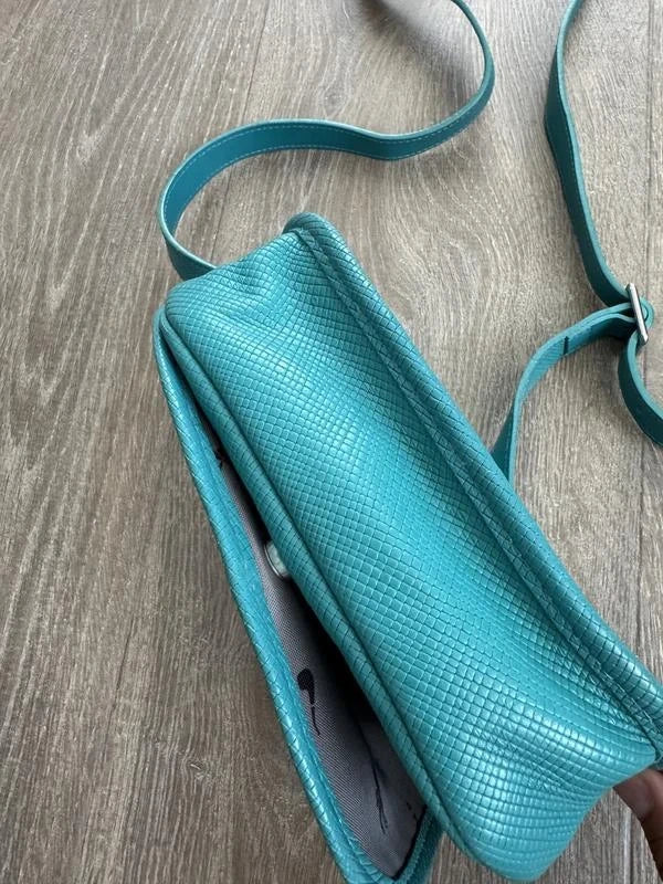 Longchamp quadri blue leather crossbody bag - view 4
