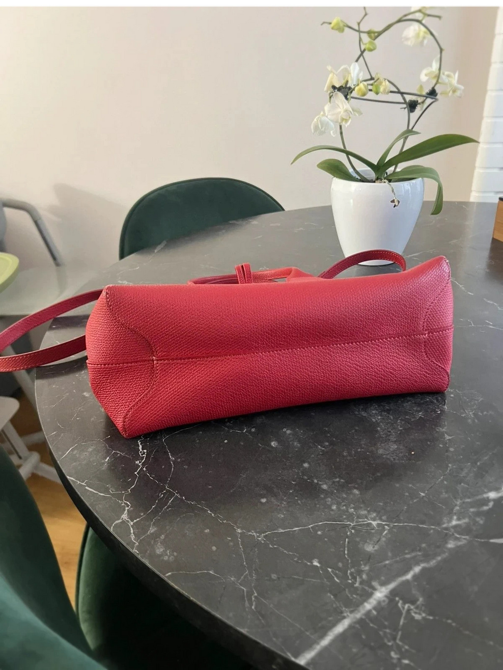 Longchamp roseau burgundy leather bag - view 8