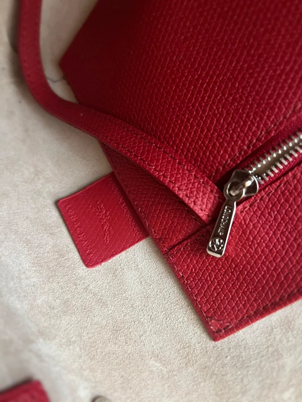 Longchamp roseau burgundy leather bag - view 13