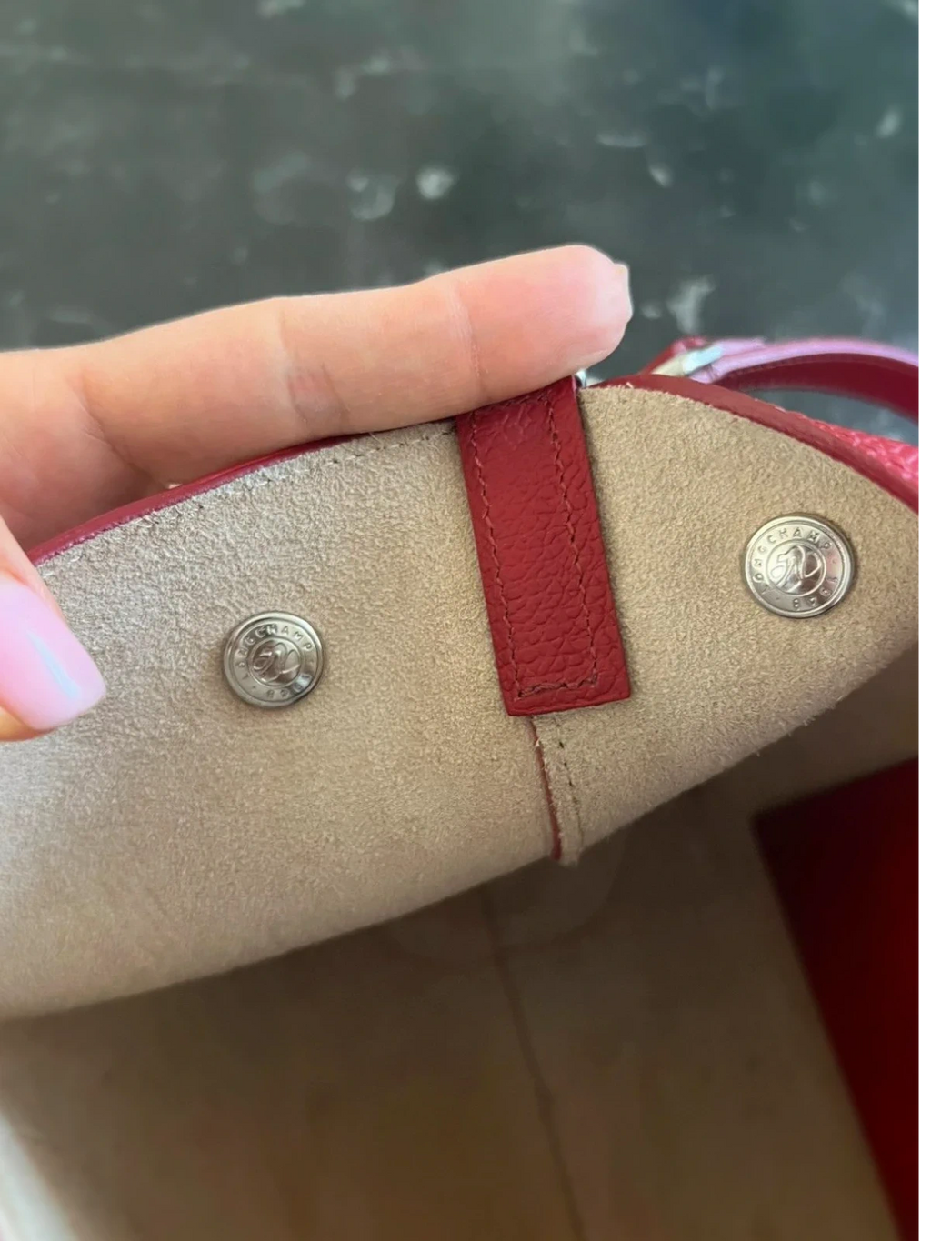 Longchamp roseau burgundy leather bag - view 15