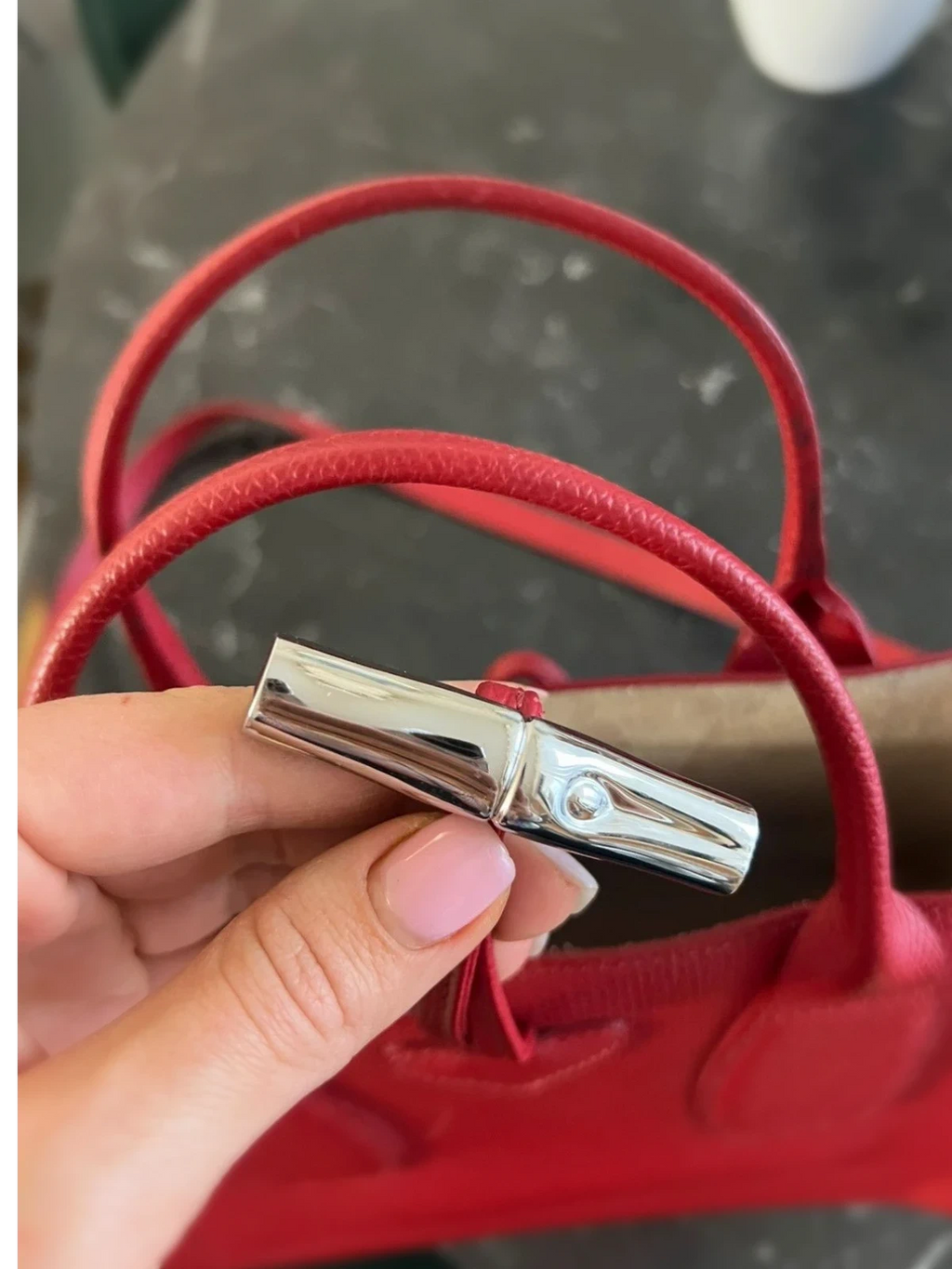 Longchamp roseau burgundy leather bag - view 10