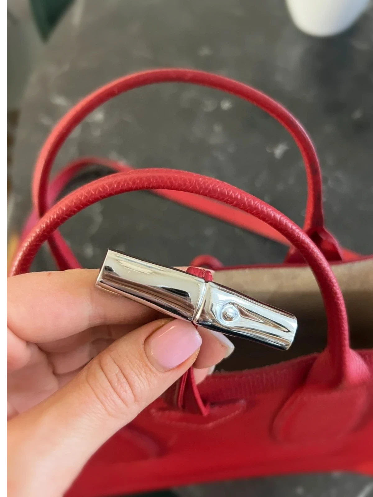 Longchamp roseau burgundy leather bag - view 10