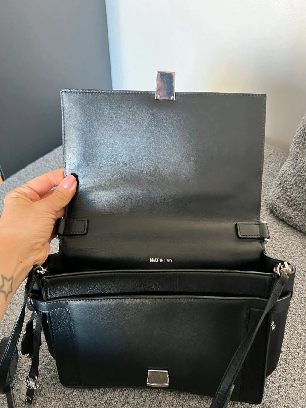 Zadig & Voltaire optimiste + clique black leather bag - view 11