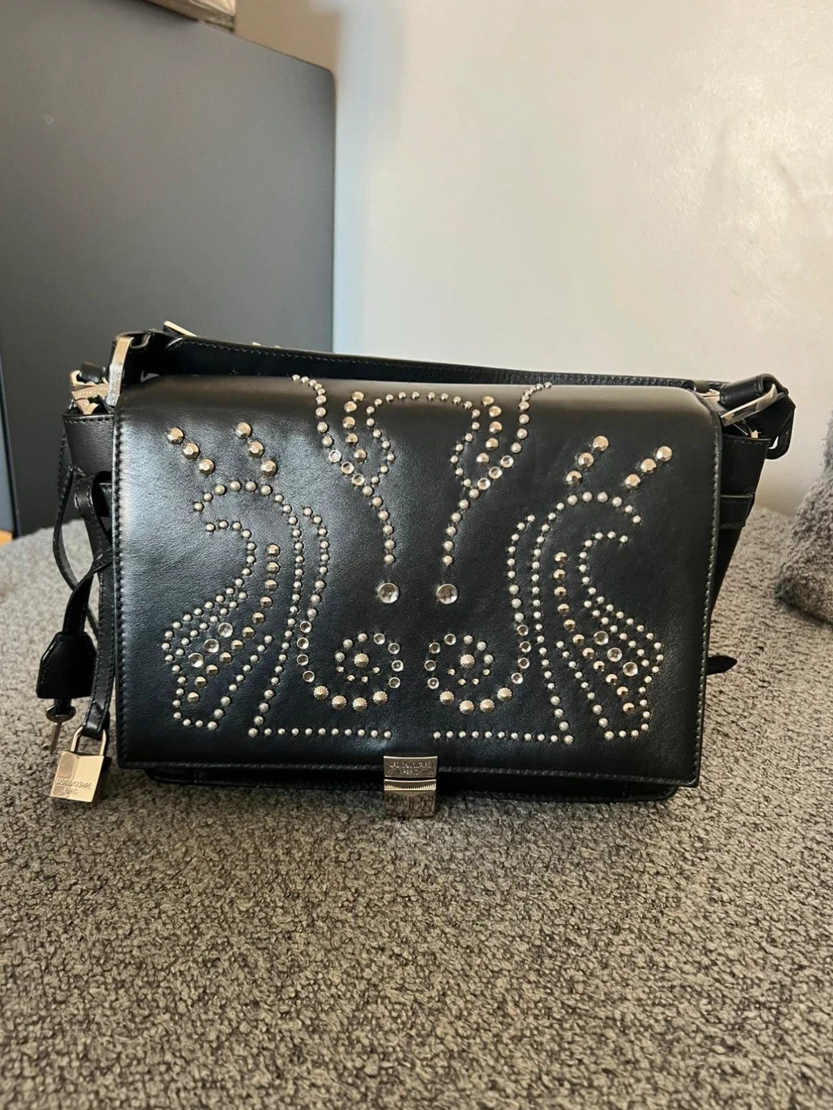 Zadig & Voltaire optimiste + clique black leather bag