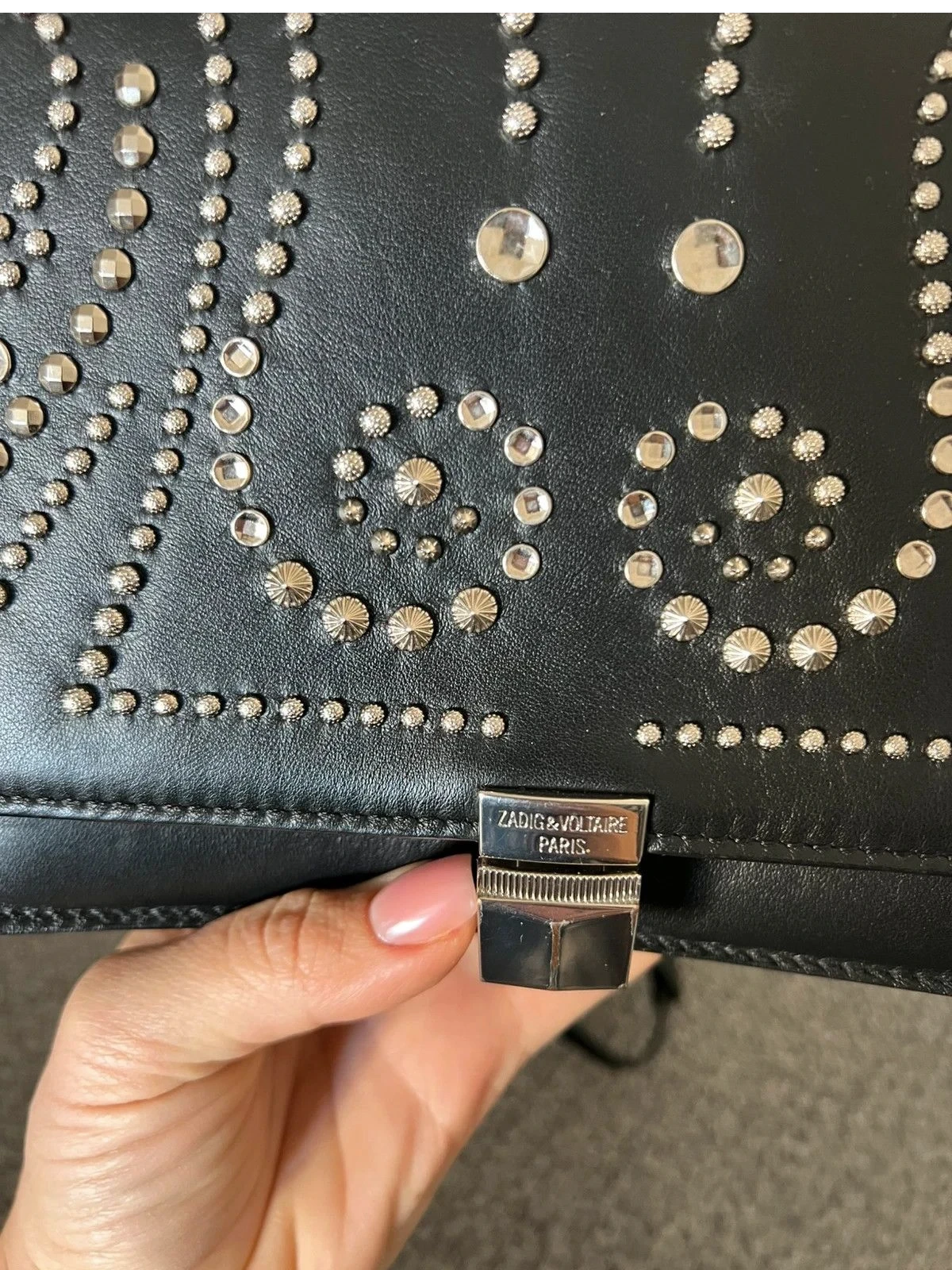 Zadig & Voltaire optimiste + clique black leather bag - view 5