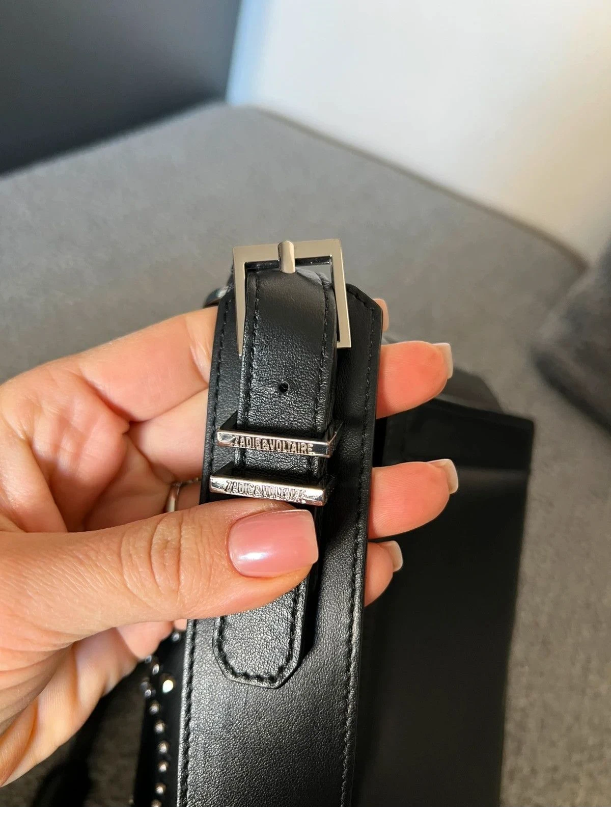 Zadig & Voltaire optimiste + clique black leather bag - view 8