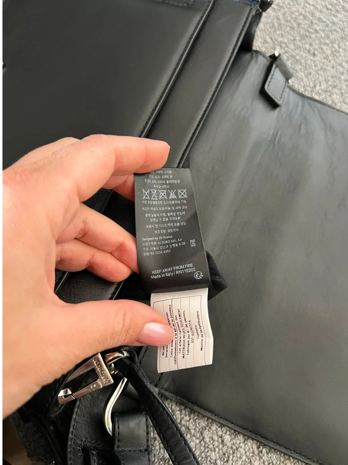 Zadig & Voltaire optimiste + clique black leather bag - view 12