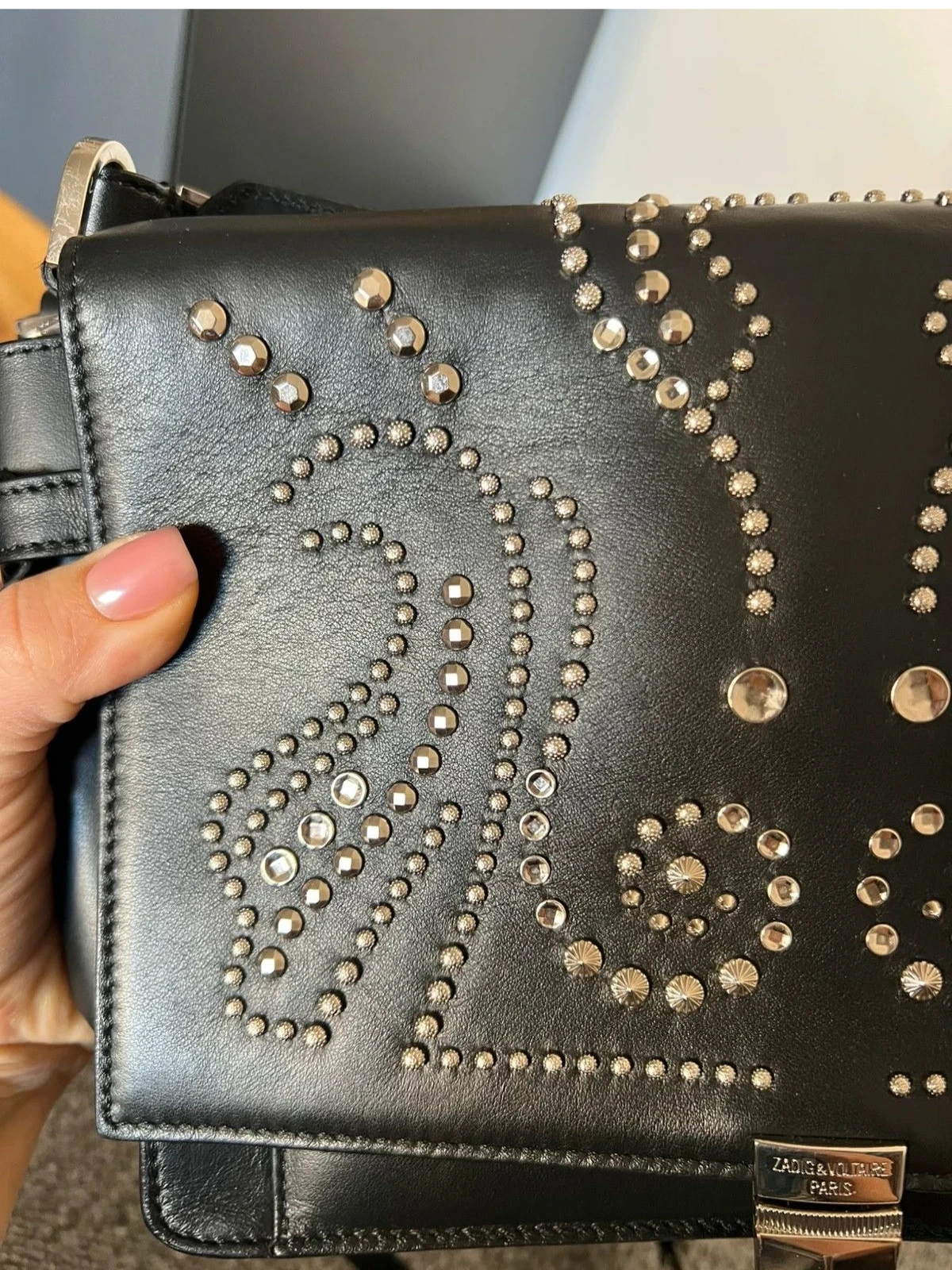 Zadig & Voltaire optimiste + clique black leather bag - view 3