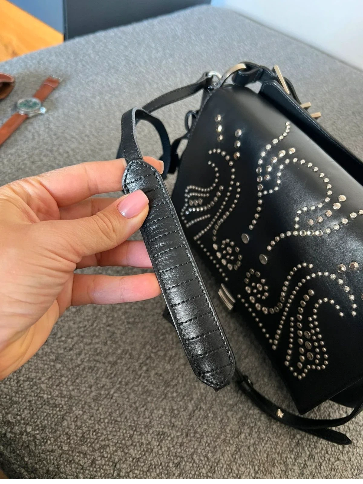 Zadig & Voltaire optimiste + clique black leather bag - view 9