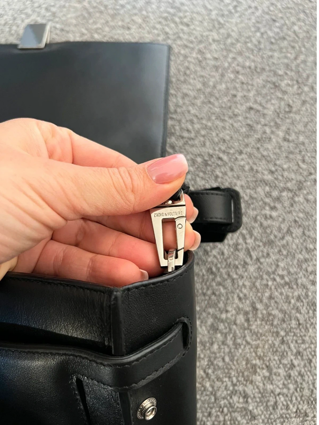 Zadig & Voltaire optimiste + clique black leather bag - view 14