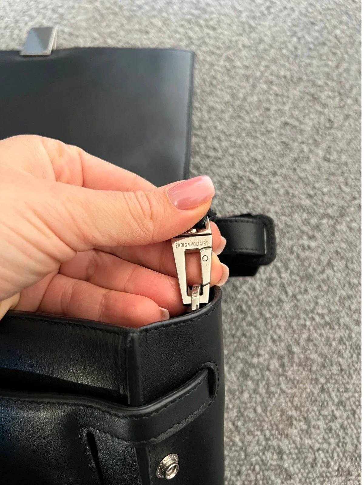 Zadig & Voltaire optimiste + clique black leather bag - view 14