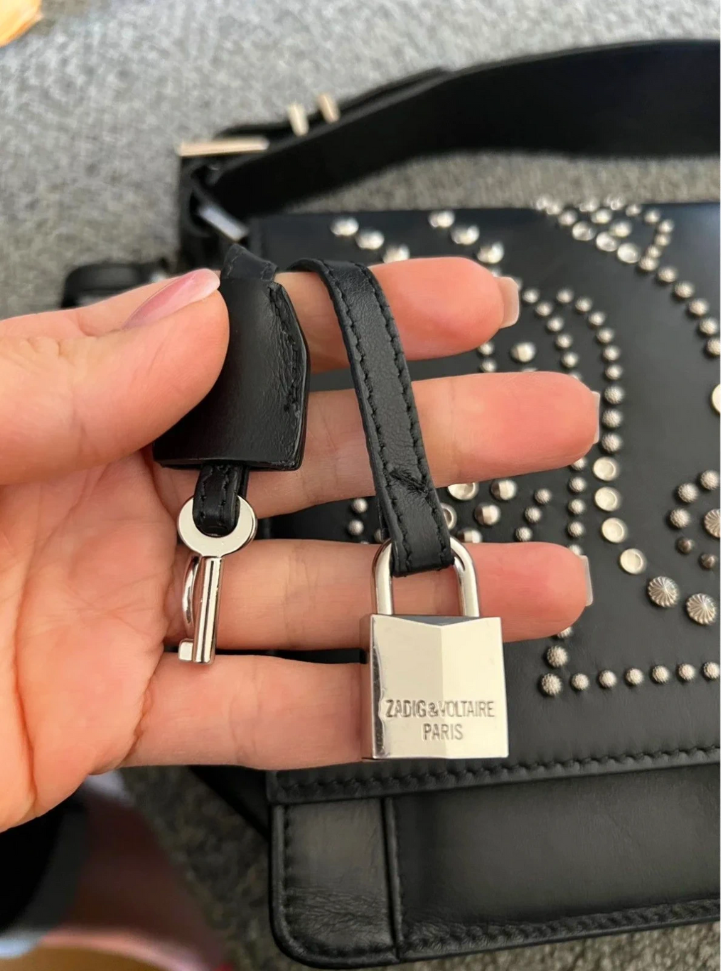Zadig & Voltaire optimiste + clique black leather bag - view 6