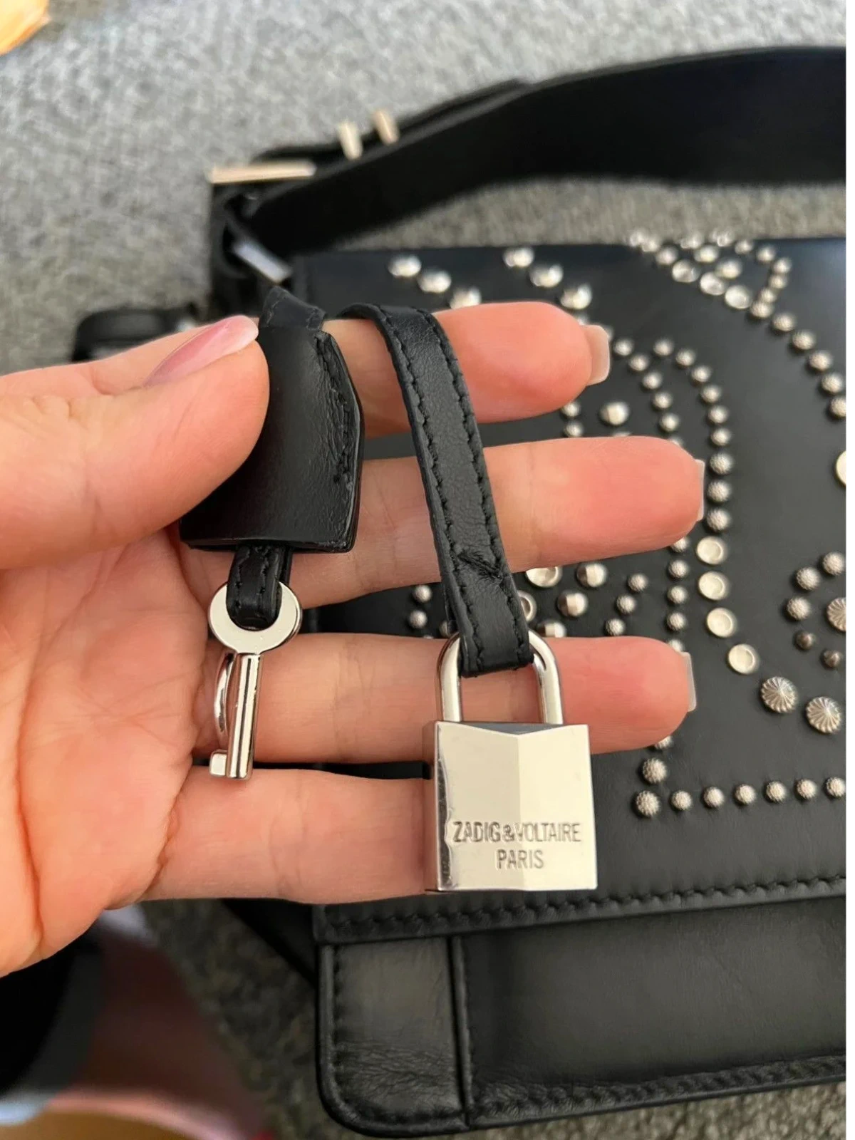 Zadig & Voltaire optimiste + clique black leather bag - view 6