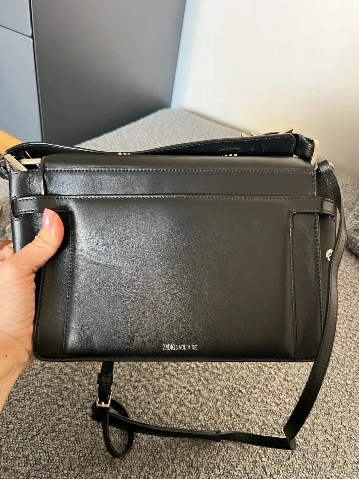 Zadig & Voltaire optimiste + clique black leather bag - view 7