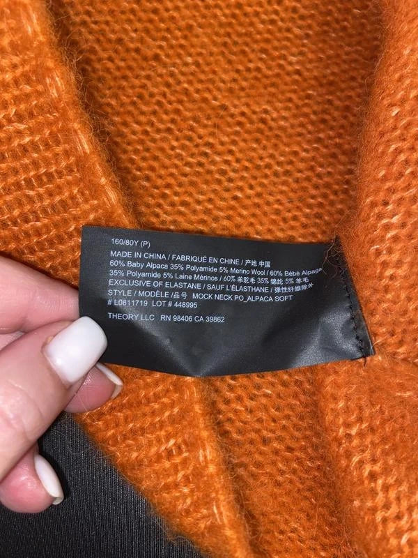 Theory baby alpaca orange sweater - view 6