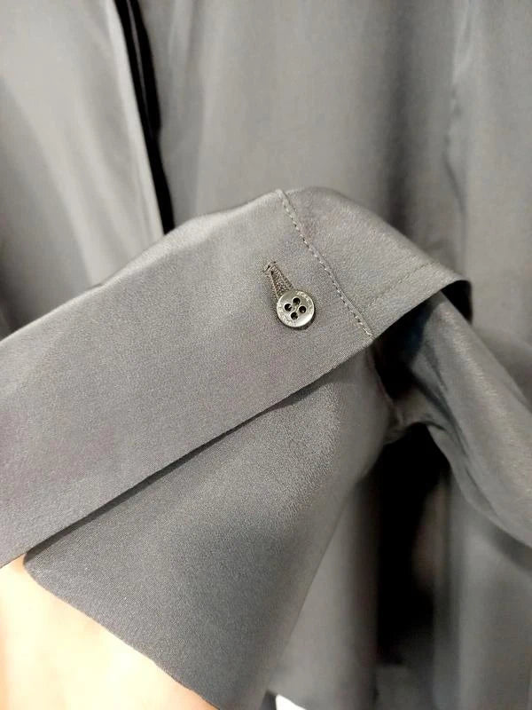 Walter Voulaz new black grey silk shirt - view 2