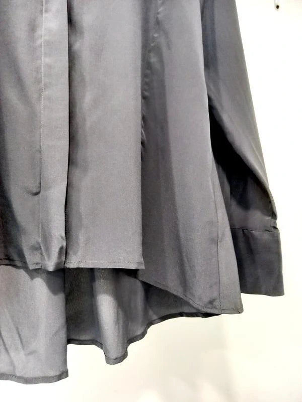 Walter Voulaz new black grey silk shirt - view 3