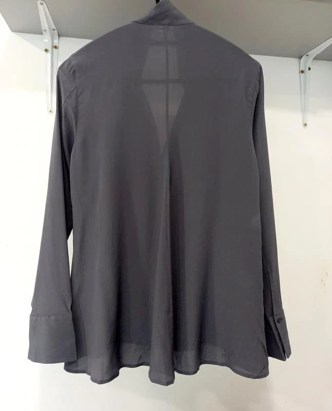 Walter Voulaz new black grey silk shirt - view 4