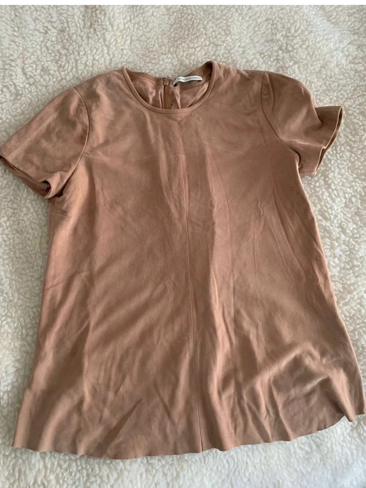 FWSS beige suede leather t-shirt