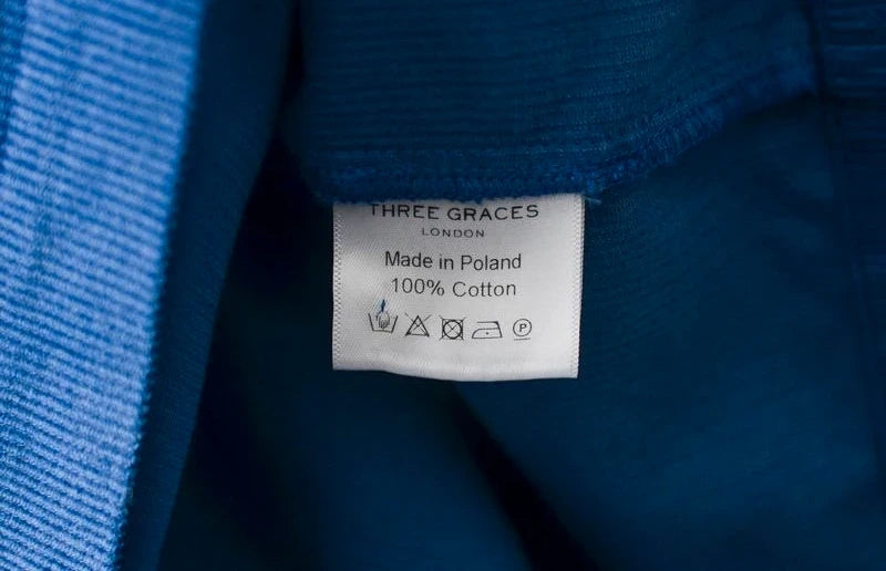 Three Graces London blue cotton velvet set wrap skirt top - view 2