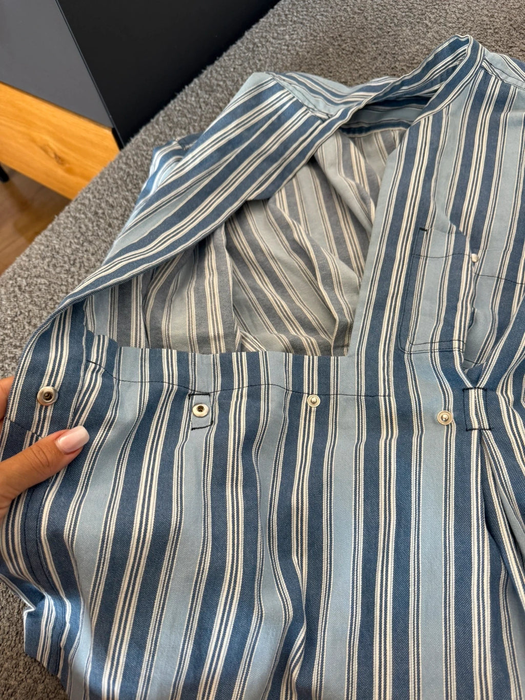 Isabel Marant white denim striped blouse - view 11