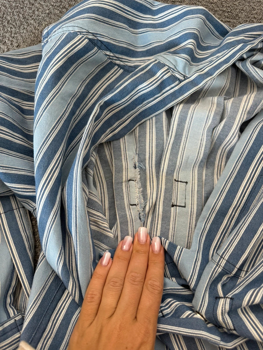 Isabel Marant white denim striped blouse - view 10