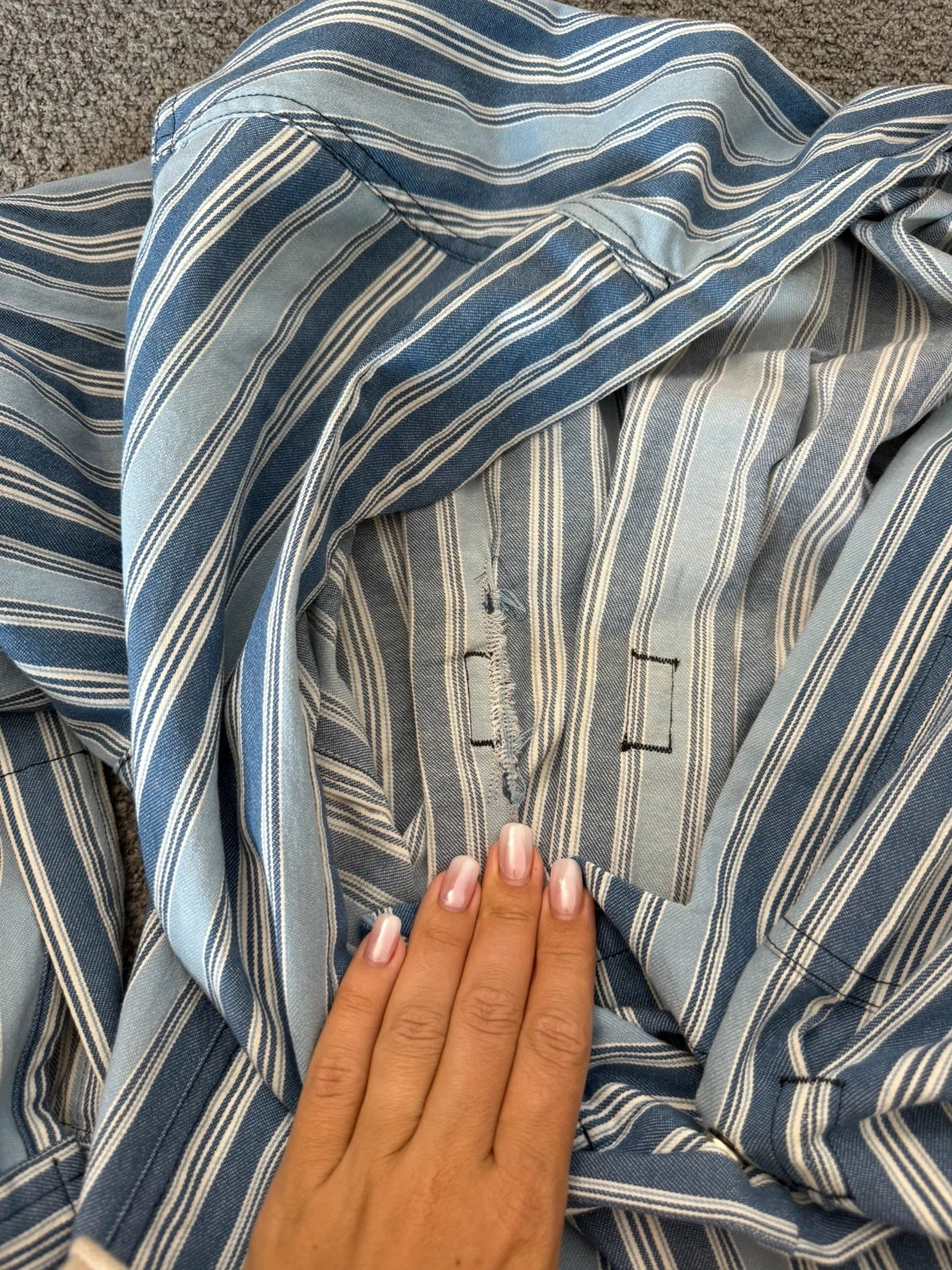 Isabel Marant white denim striped blouse - view 10