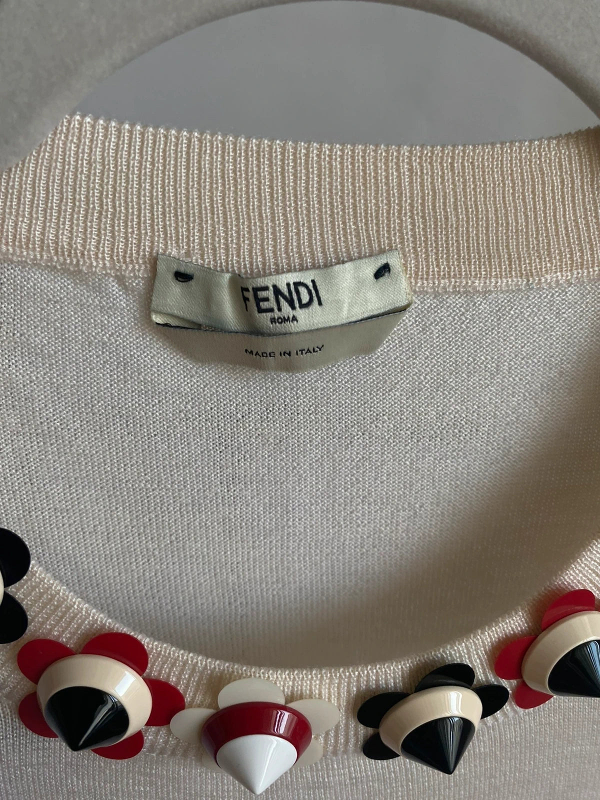 New Fendi cream cashmere silk jumper - view 4