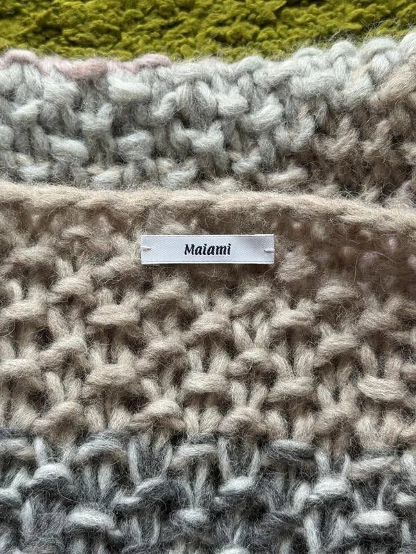 Maiami alpaca knitted cardigan pastel colours - view 4