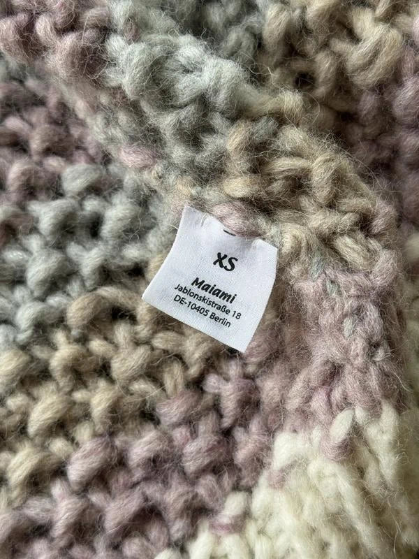 Maiami alpaca knitted cardigan pastel colours - view 5