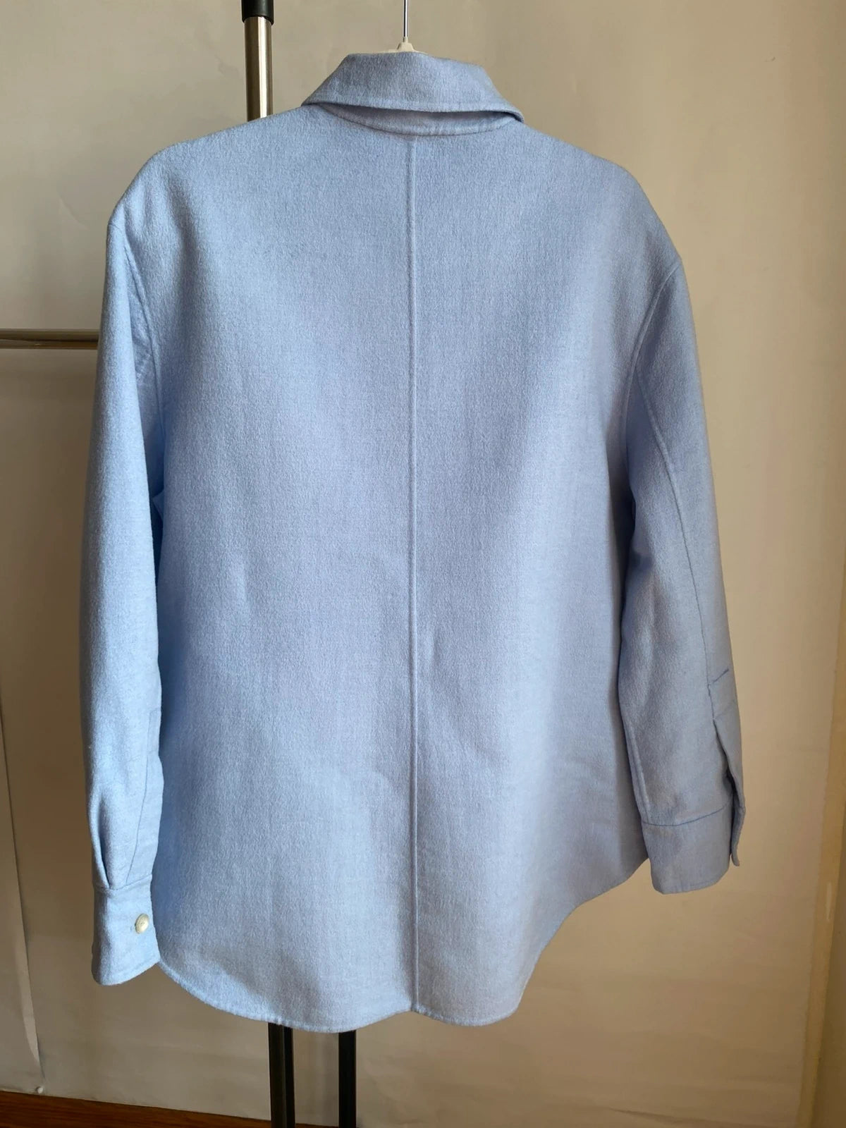 Joseph Jelia light blue double face wool silk shirt jacket - view 8