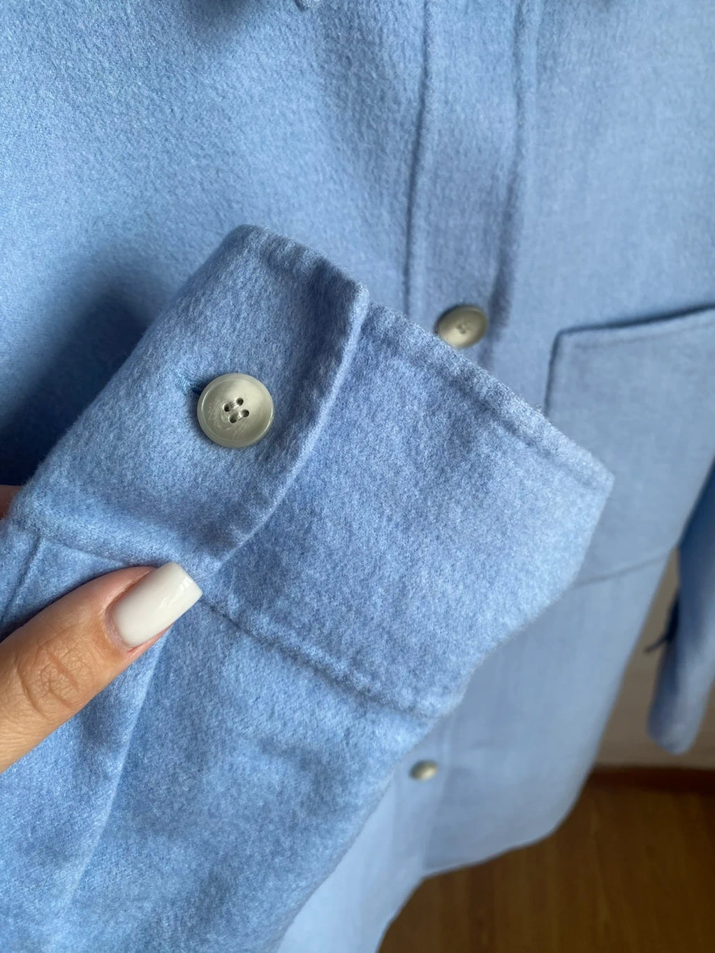 Joseph Jelia light blue double face wool silk shirt jacket - view 3