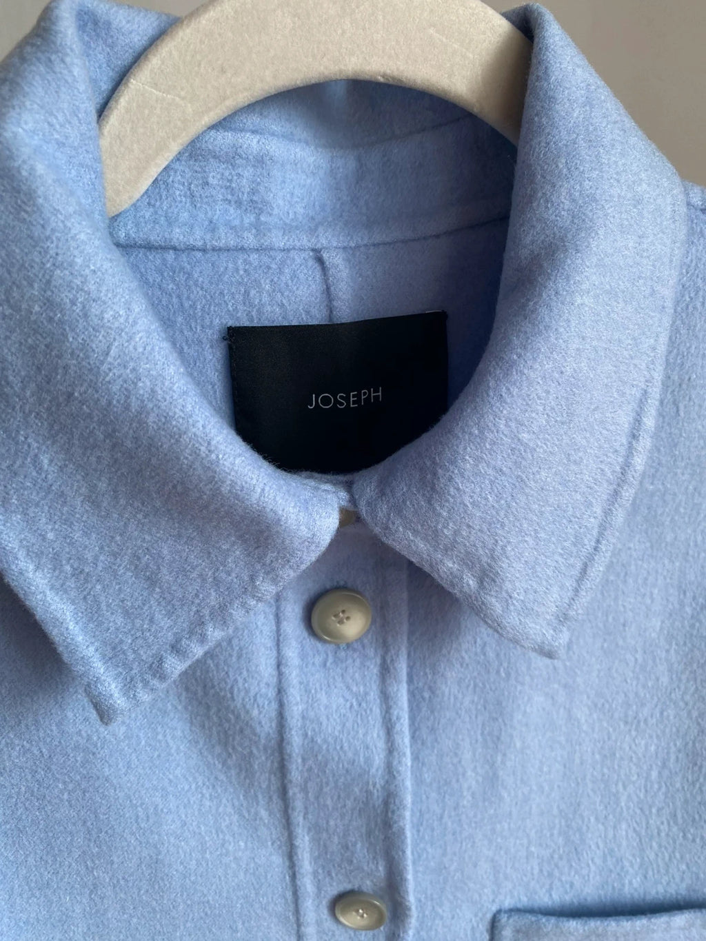 Joseph Jelia light blue double face wool silk shirt jacket - view 2